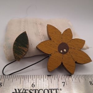 Homemade Wooden Sunflower Brooch